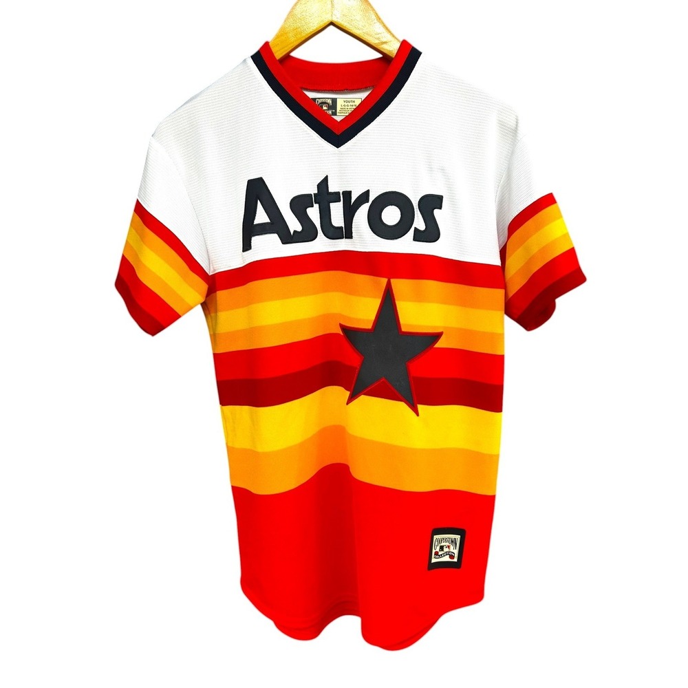 Houston Astros Retro Rainbow Jersey Cooperstown Collection Youth Size Large